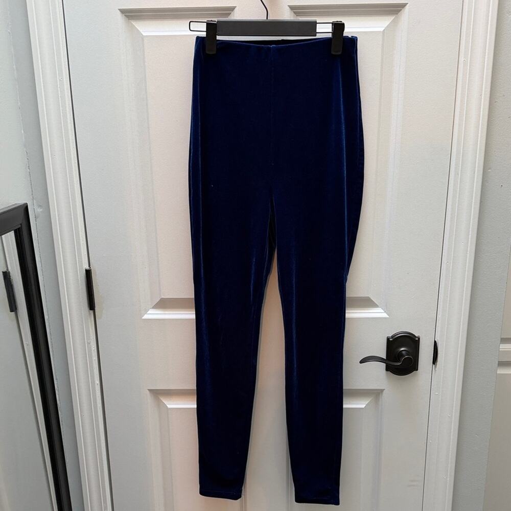 AKIRA Deep Blue Velvet Leggings Size S